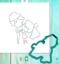 Вырубка+трафарет «Влюбленные. Молодожены. Поцелуй» Изображение Вырубка+трафарет «Влюбленные. Молодожены. Поцелуй»